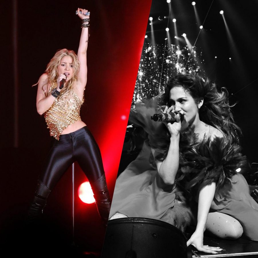 Shakira and Jennifer Lopez in concert. Photos from Creative Commons. 