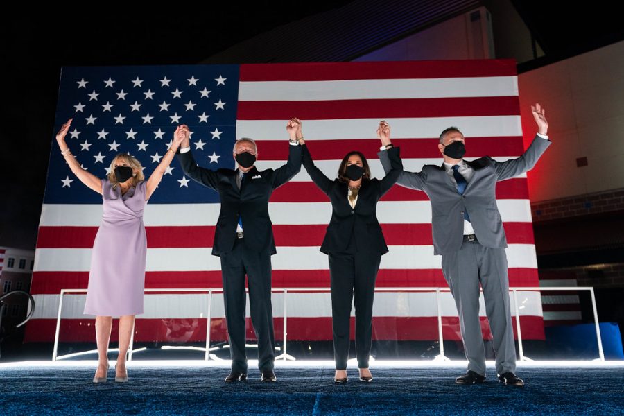 President-Elect Joe Biden and wife Dr. Jill Biden with Vice President-Elect Kamala Harris and husband Doug Emhoff 