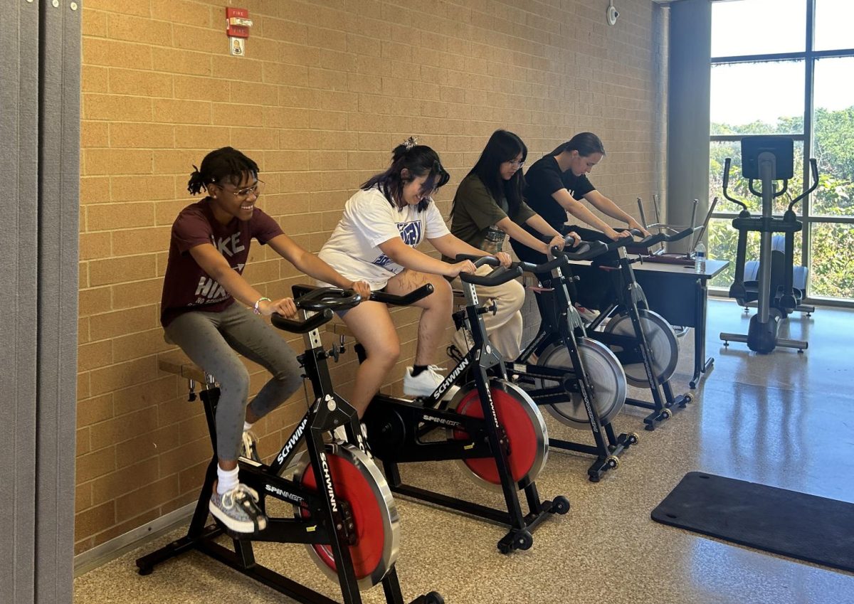 A PE class hits the bikes