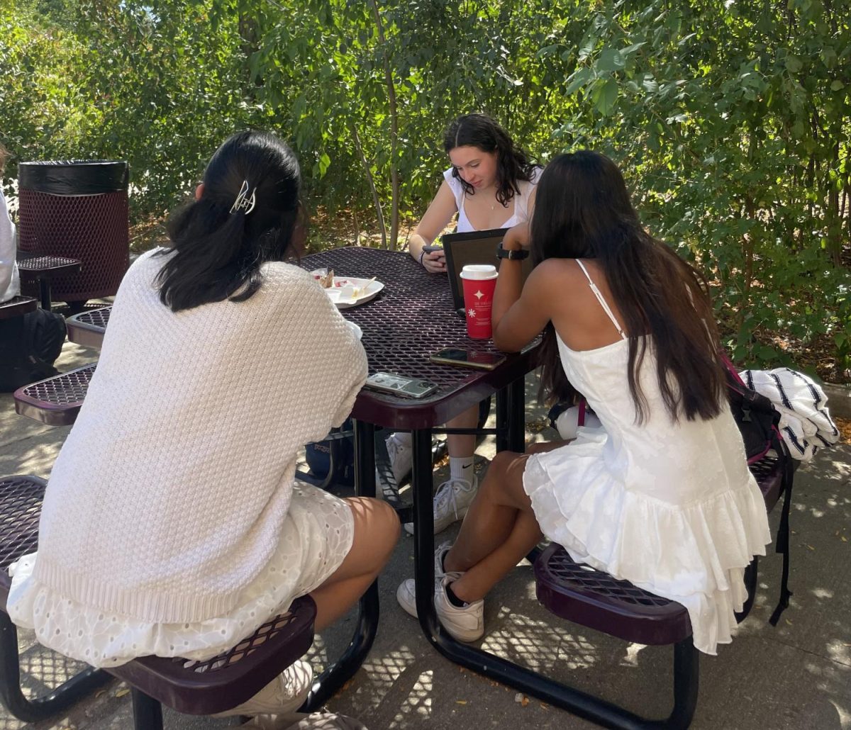 Seniors enjoy lunch after an early morning celebrating Senior Sunrise. 