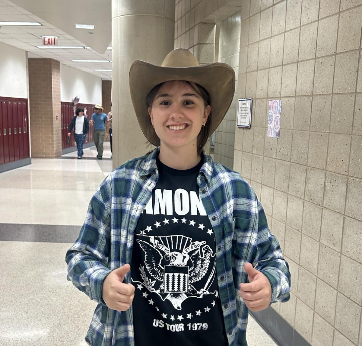 Junior Cecilie Garcia dresses as a cowboy for Wild West day