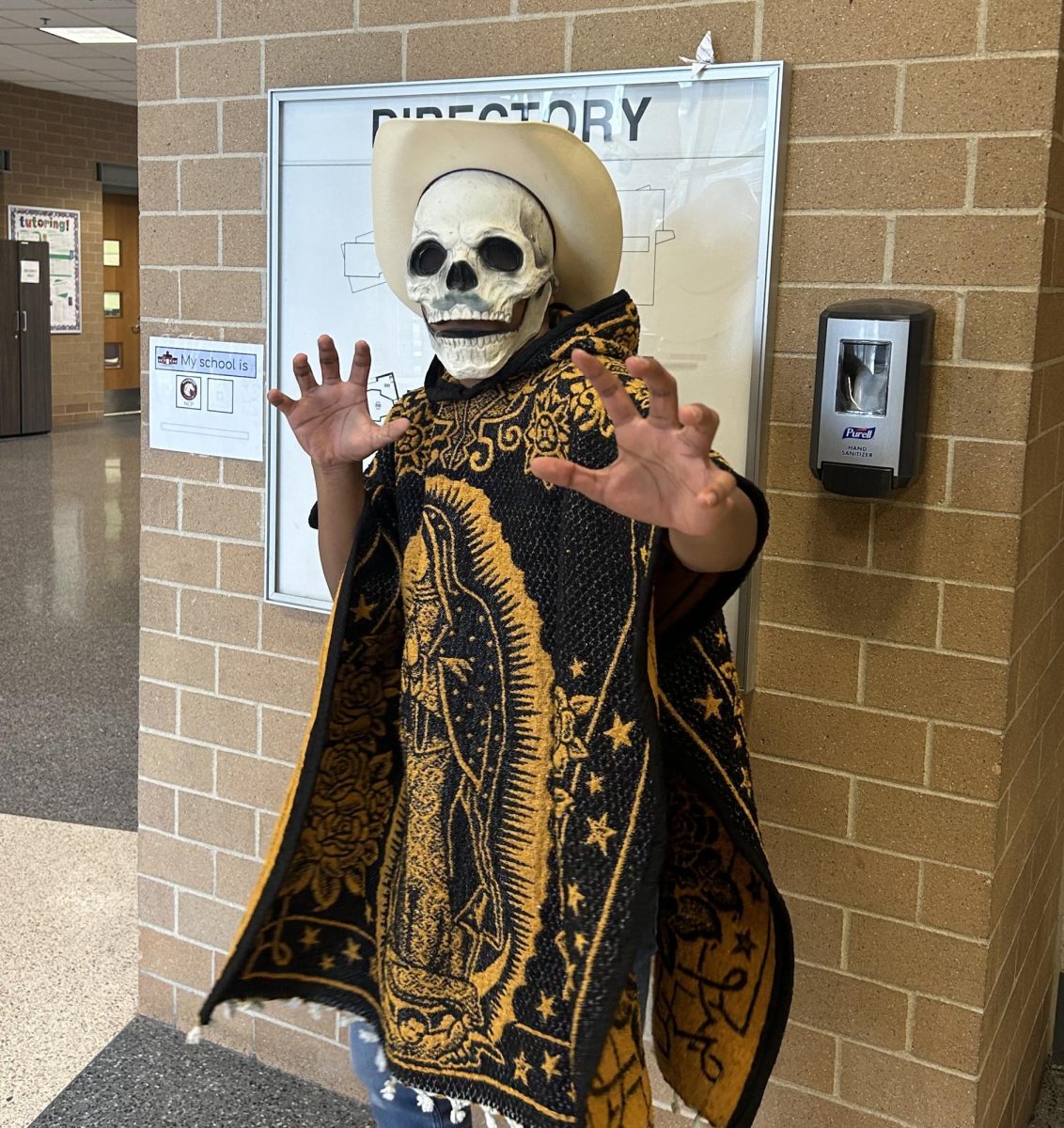 Aaron Galindo (Freshman) dressed as a skeleton