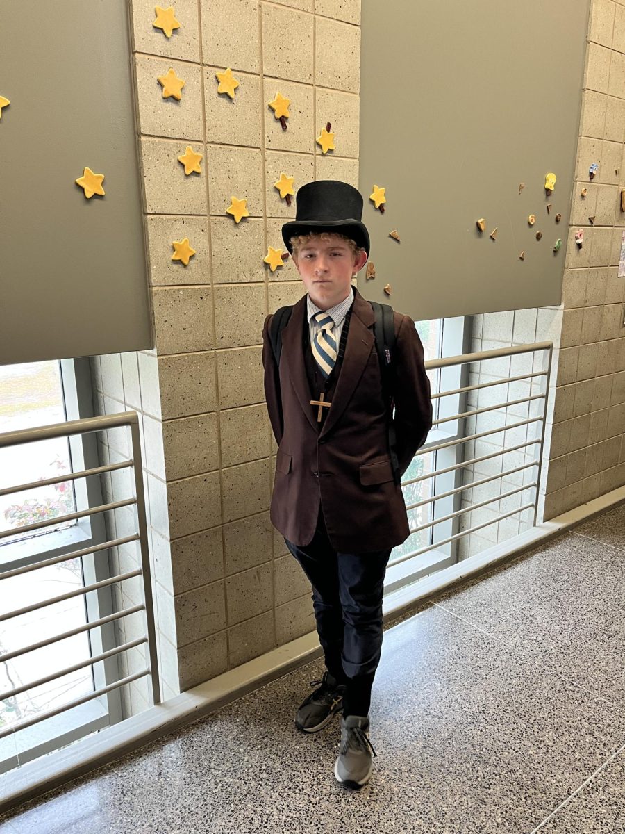 Benjamin Cedarquist (Freshman) dressed as a pastor