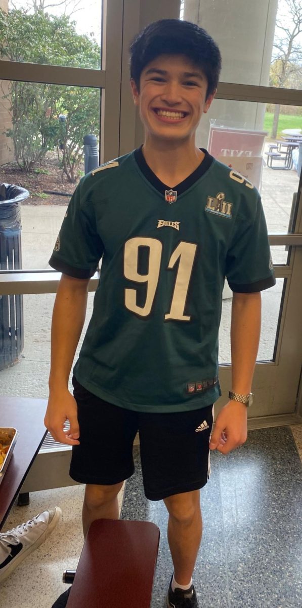 Vincent Siefring, Class of 2025. Dressed as a football player for the Philadelphia Eagles.