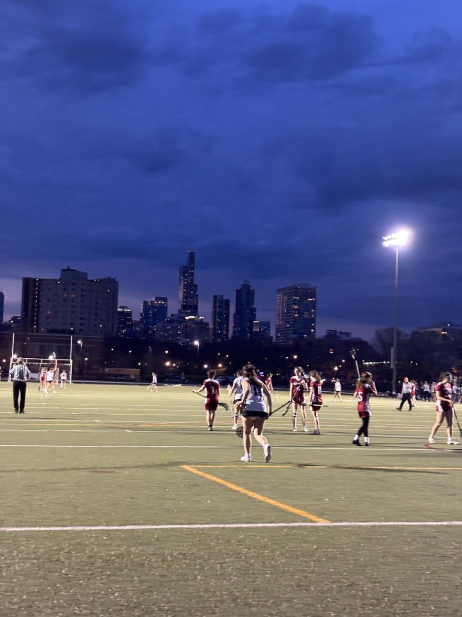 The Northside women's JV lacrosse team takes the field