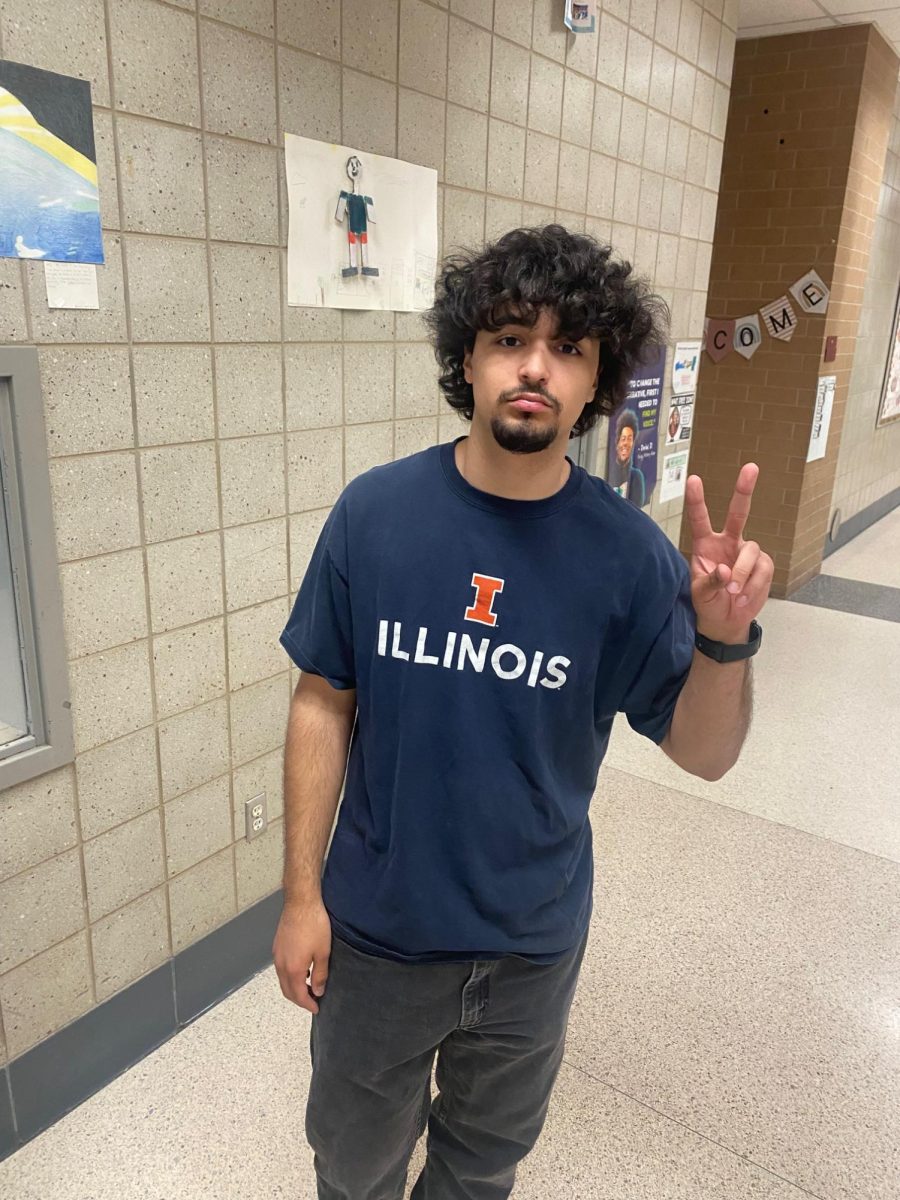 Daniel Ortega (2025) wearing his UIUC shirt.