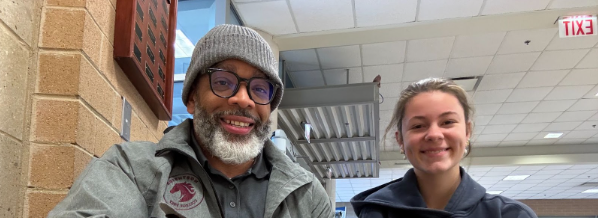 Pictured left to right: Myron Boyd and Natalia Zupko after they finish their interview
