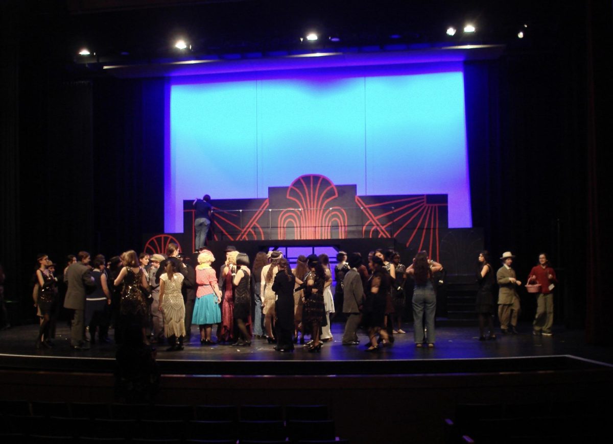 Students rehearsing in costume
